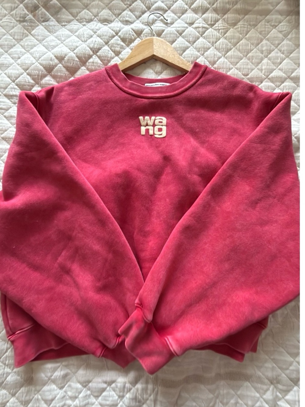 Alexander Wang Pink Puffy Letter Crewneck
